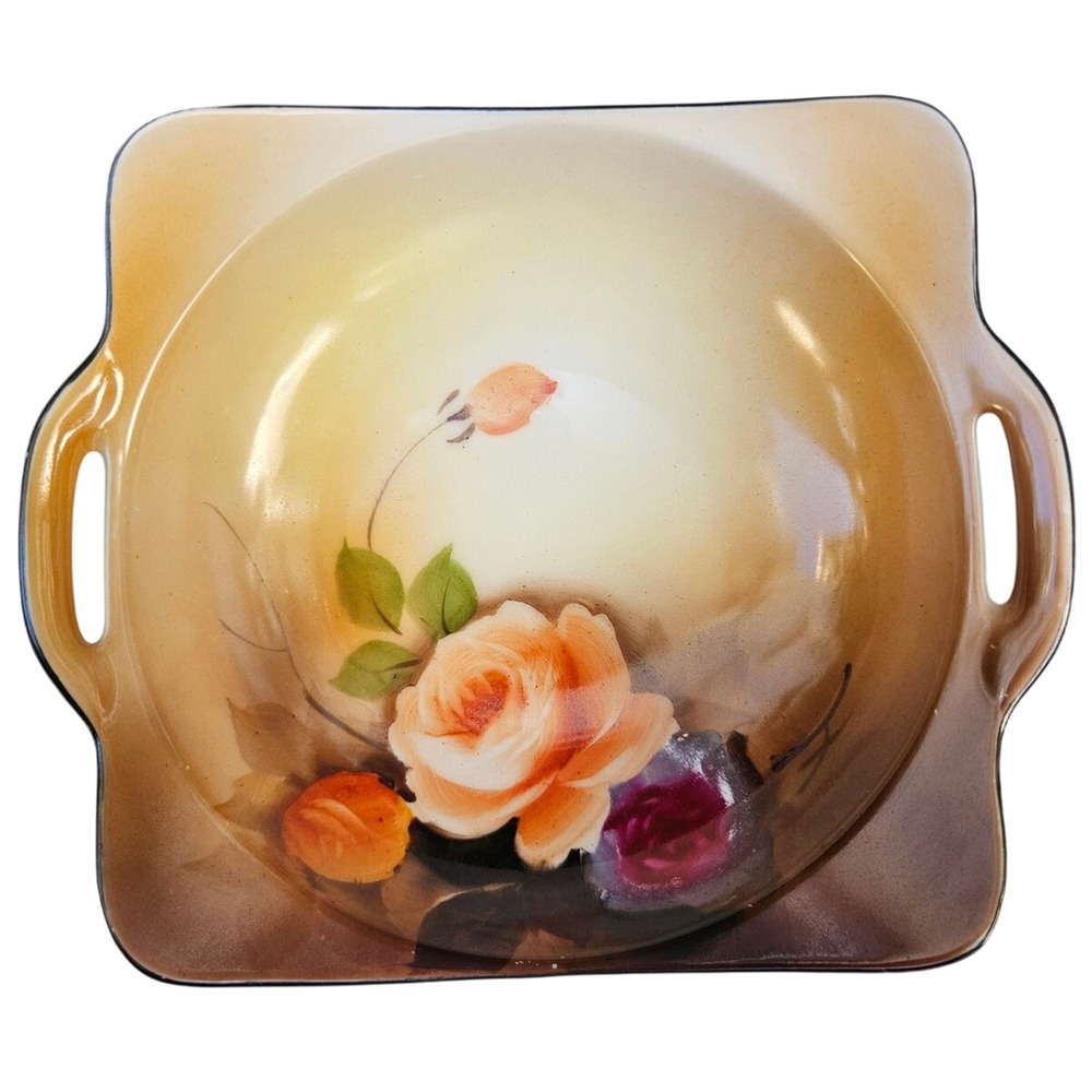 Noritake Candy Bowl 2 handles Stamped Beautiful Piece! 6.5x5.75x1.5" #57